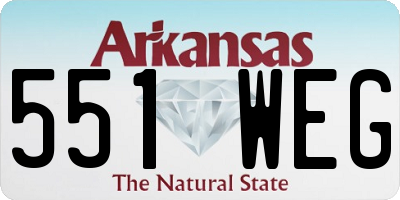AR license plate 551WEG