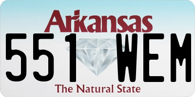 AR license plate 551WEM