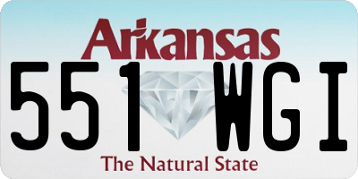 AR license plate 551WGI
