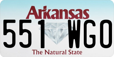 AR license plate 551WGO