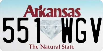AR license plate 551WGV