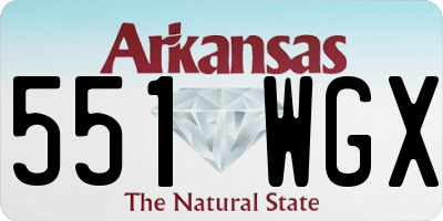 AR license plate 551WGX