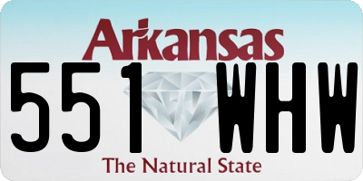 AR license plate 551WHW