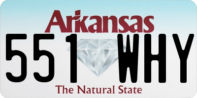 AR license plate 551WHY