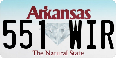 AR license plate 551WIR