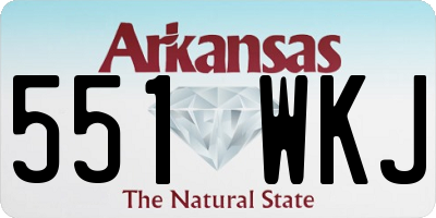 AR license plate 551WKJ