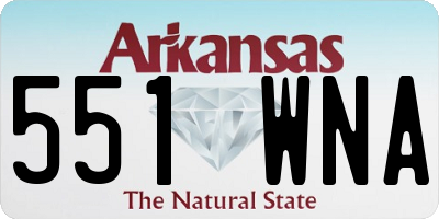 AR license plate 551WNA