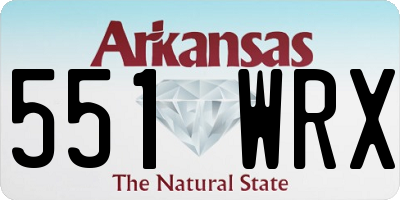 AR license plate 551WRX