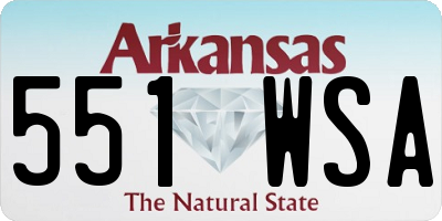 AR license plate 551WSA