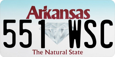 AR license plate 551WSC
