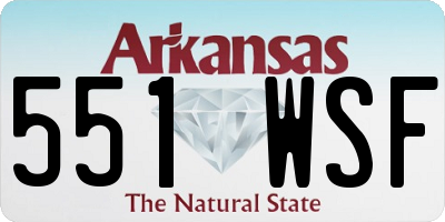AR license plate 551WSF