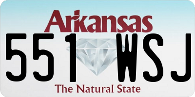 AR license plate 551WSJ