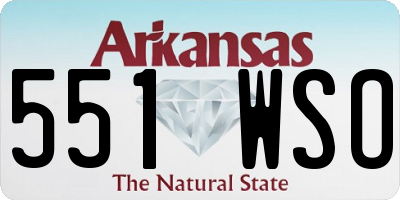 AR license plate 551WSO
