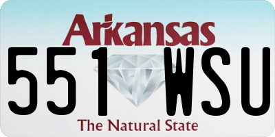 AR license plate 551WSU
