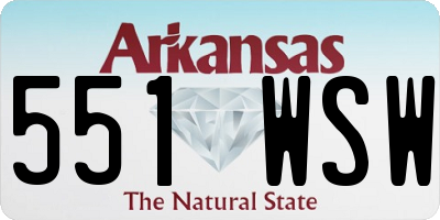 AR license plate 551WSW
