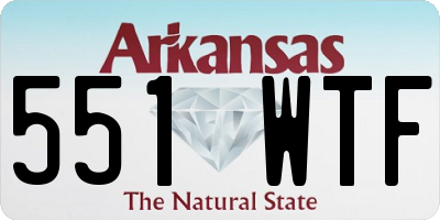 AR license plate 551WTF