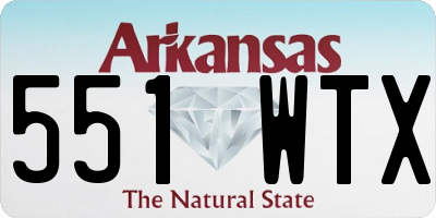 AR license plate 551WTX