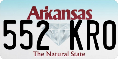 AR license plate 552KRO
