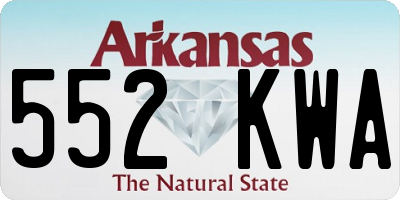 AR license plate 552KWA