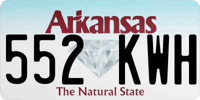 AR license plate 552KWH