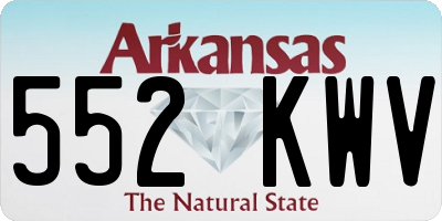AR license plate 552KWV