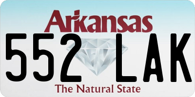 AR license plate 552LAK