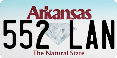 AR license plate 552LAN