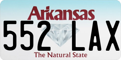 AR license plate 552LAX