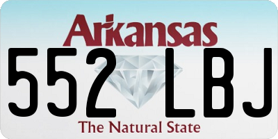 AR license plate 552LBJ