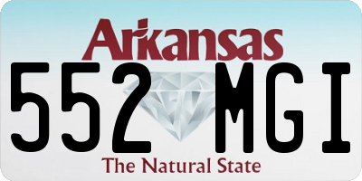 AR license plate 552MGI