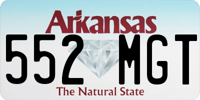 AR license plate 552MGT