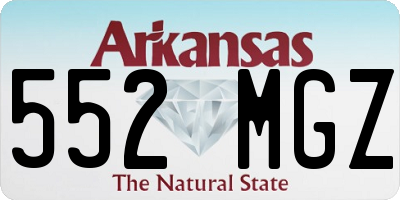 AR license plate 552MGZ