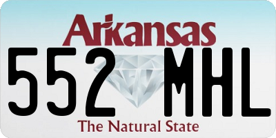 AR license plate 552MHL