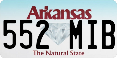 AR license plate 552MIB