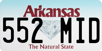 AR license plate 552MID