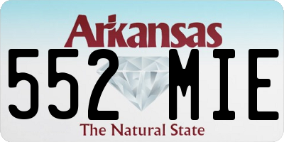 AR license plate 552MIE