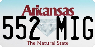 AR license plate 552MIG