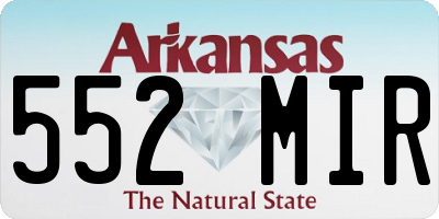 AR license plate 552MIR