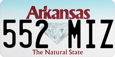AR license plate 552MIZ