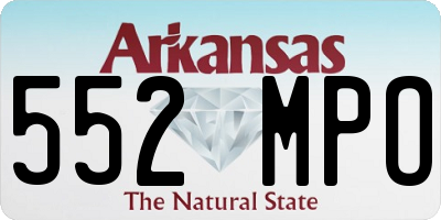 AR license plate 552MPO