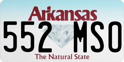 AR license plate 552MSO