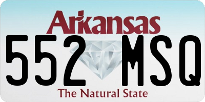 AR license plate 552MSQ