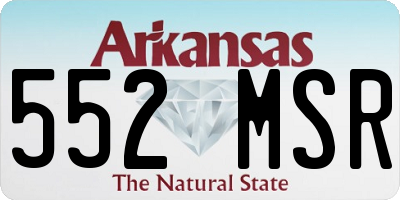 AR license plate 552MSR