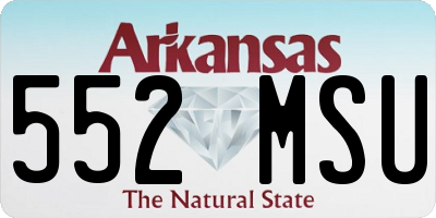 AR license plate 552MSU