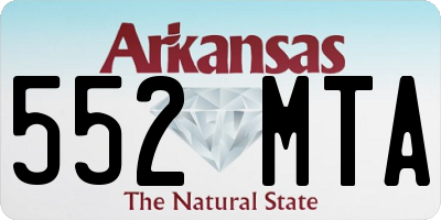 AR license plate 552MTA