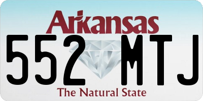 AR license plate 552MTJ