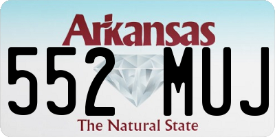 AR license plate 552MUJ