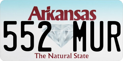 AR license plate 552MUR
