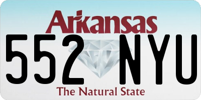 AR license plate 552NYU