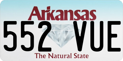 AR license plate 552VUE